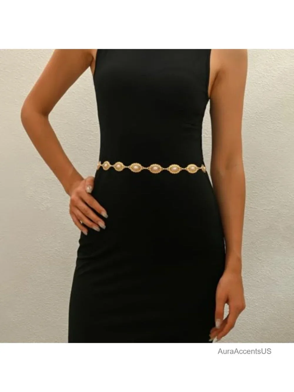 Boho Chain Belt, Western Cowgirl Waist Chain for Dresses Jeans, Adjustable